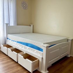 Full Bed With Drawers And Mattress 