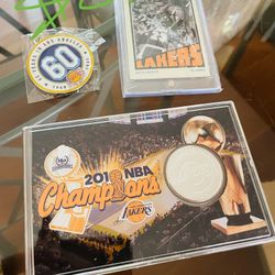 Set Of Brand New Lakers Collectors Memorabilia 