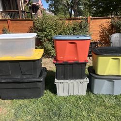 8- Storage bins with lids