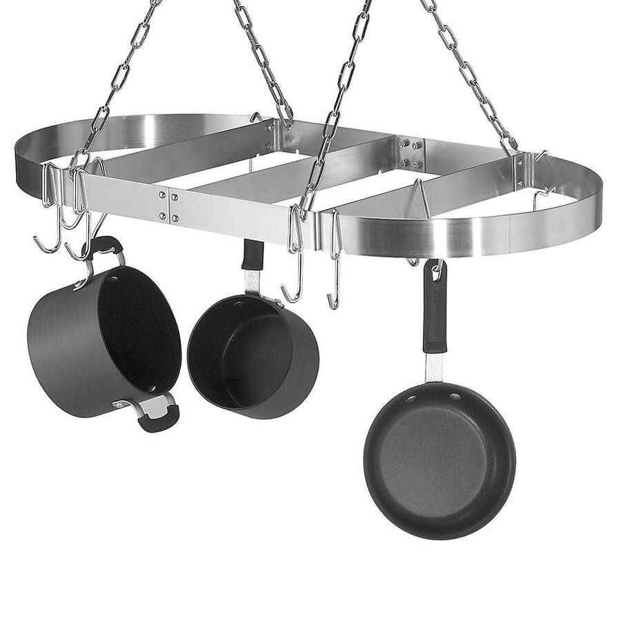 BRAND NEW Calphalon Oval Pot Rack Stainless Steel Amazing Organizer! hangs from ceiling - $75