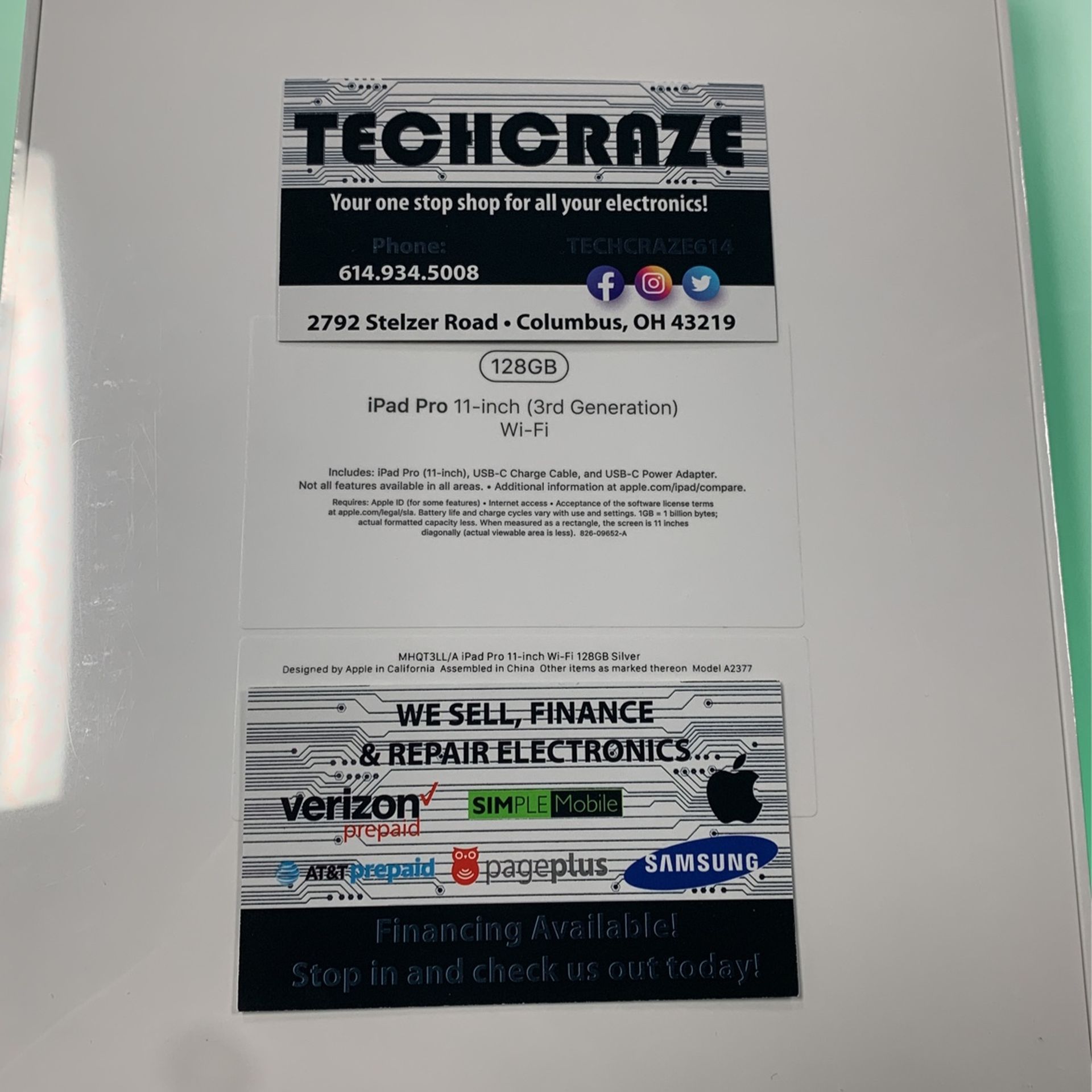 iPad Pro 11” 3rd Gen 128gb Brand New Sealed