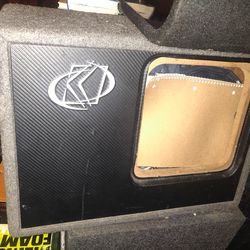 Kicker L7 L5 10 inch subwoofer box alone google it's compact and loud