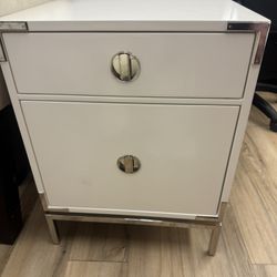 West Elm White Bedside Table