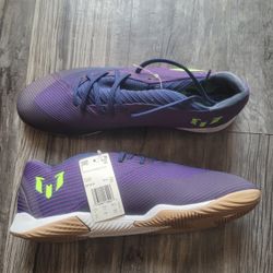 ADIDAS NEMEZIZ MESSI 19.3 Mens Indoor Soccer Shoes Purple Green 
