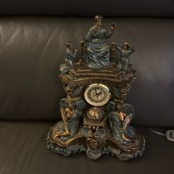 Antique Ansonia Figural Mantel Quartz Clock