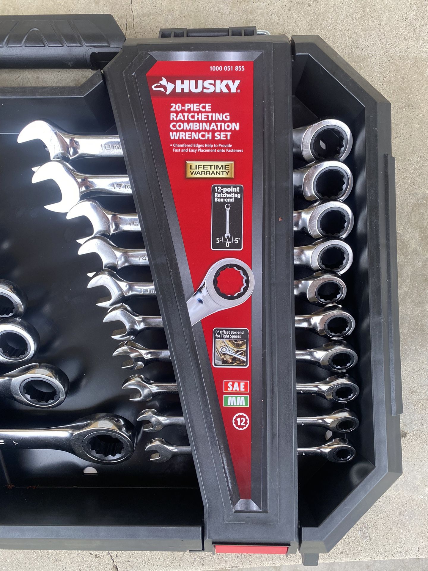 Husky 20 Piece 72 Tooth Ratcheting SAE/MM Combination Wrench Set