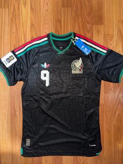 Mexico Raul #9 Men’s L Soccer Jersey Black Green Red White