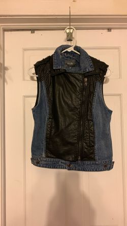 Miss Me Denim And Leather Vest