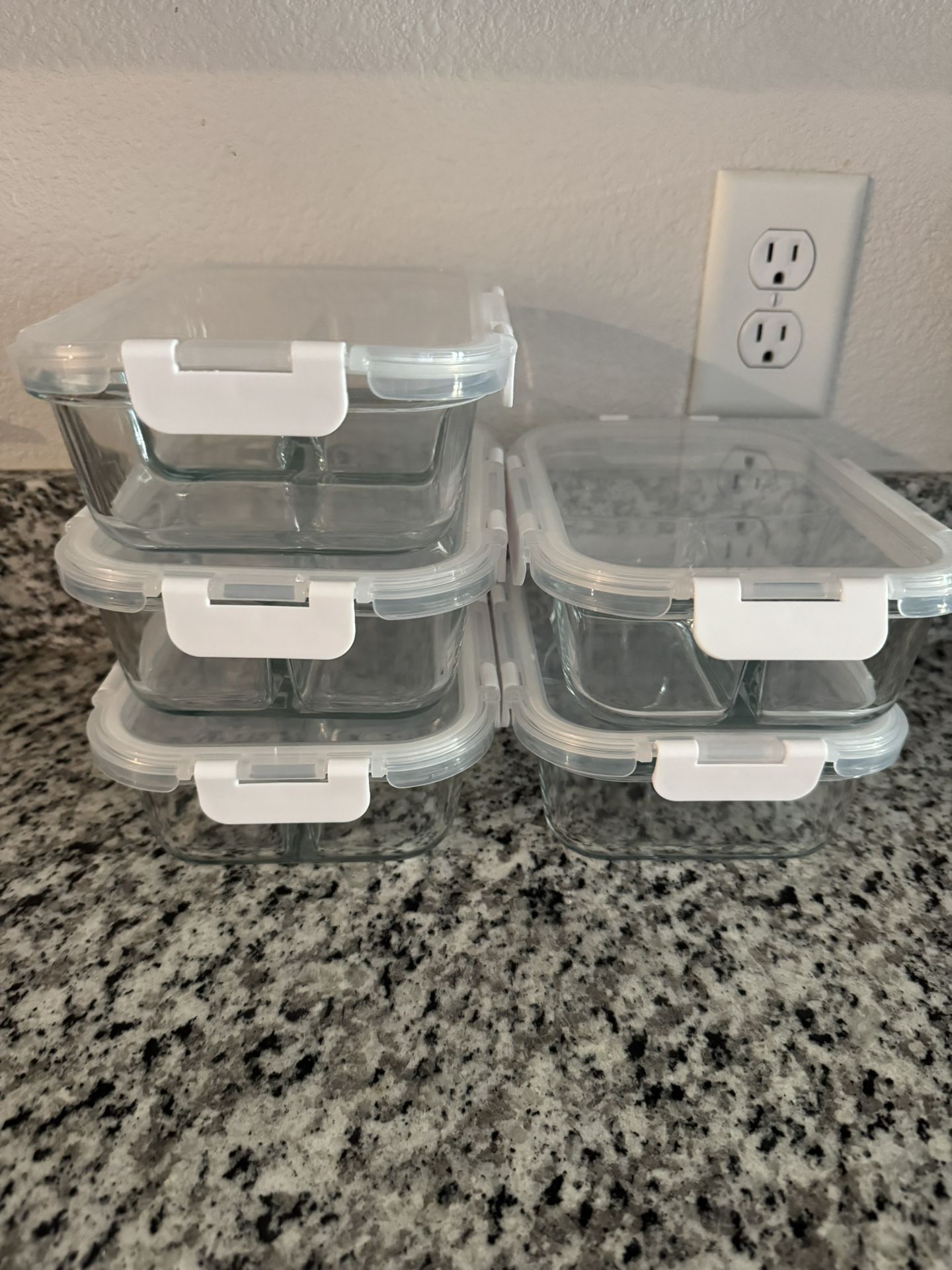 Glass Meal Prep Containers With 3 Compartments