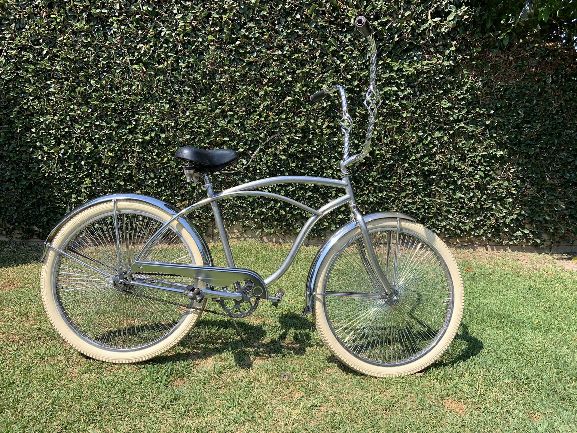 Custom Chrome “Lowrider” inspired Beach Cruiser - 26 inch wheels in 144 spoke rims