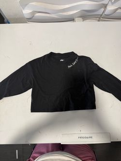 Black Cropped Long Sleeve Shirt
