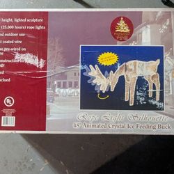 48 Inch Animated Crystal Ice Feeding Buck (NEW IN BOX)
