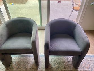 Gray Velvet Barrel Chairs!!