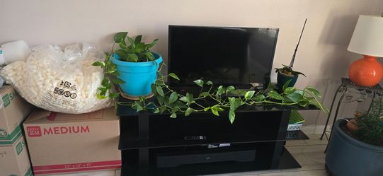 Black Glass TV Stand / Entertainment Center