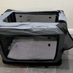 Pettycare 36 Inch Collapsible Crate for Large Dogs, 4-Door Foldable Soft Kennel with Chew Proof Mesh Windows for Indoor & Outdoor Travel