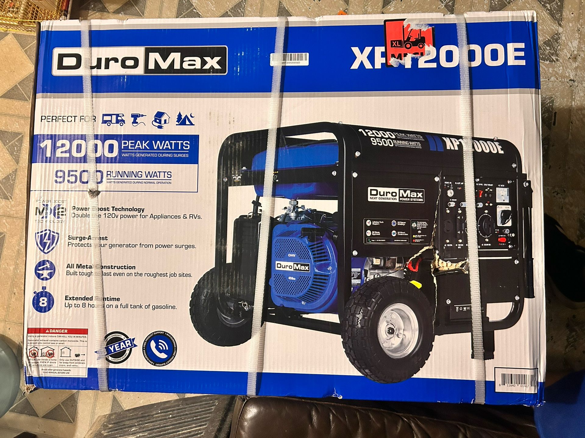 DuroMax Gas Powered Portable Start-Home Back Up & RV Ready Generator 12000 Watt-Electric