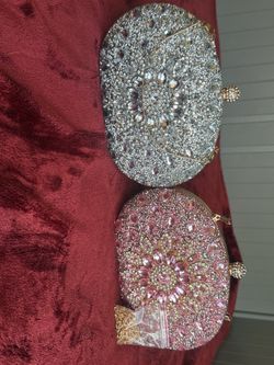 Pink and silver hands and shoulder bags