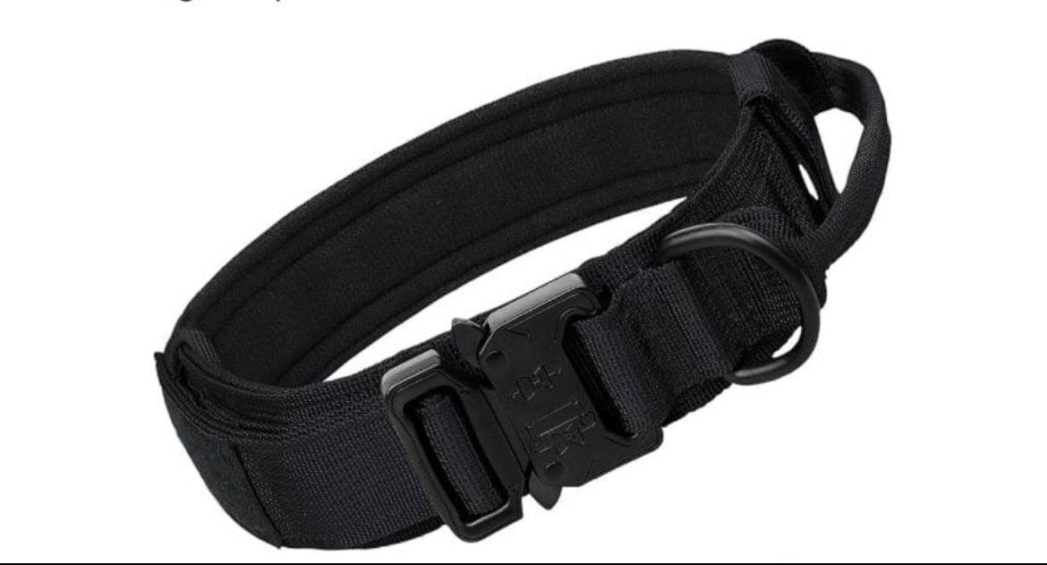 Tactical Dog Collar with Handle, Heavy Duty Large