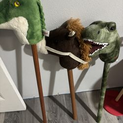 Dinos & Horse Stick Kids Like New