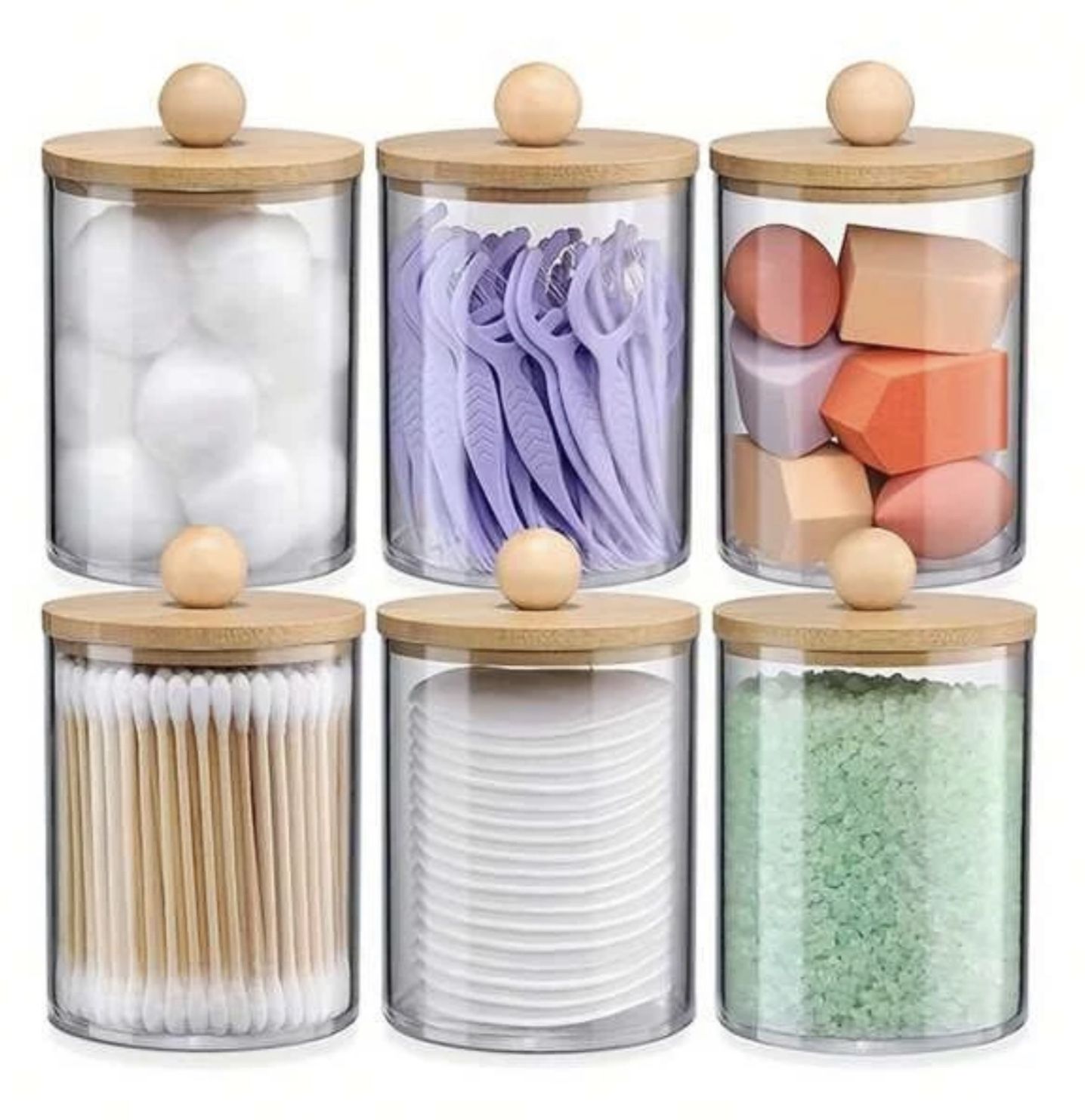 Transparent Multifunction Storage Organizer Containers (Set of 6)