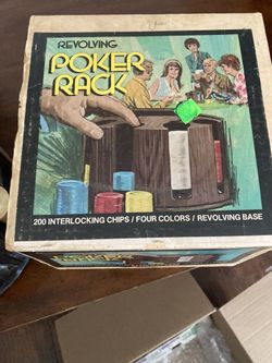 Vintage Bakelite Poker Chips And Rack