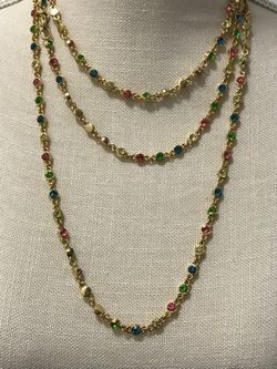 Brightly Colored Crystal Rope Necklace