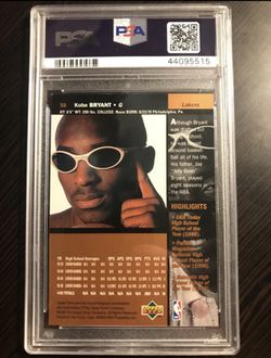 1996 Upper Deck Kobe Bryant Rookie RC PSA 9 Thumbnail
