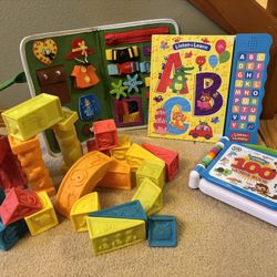 Alphabet Blocks, Busy Board, Books