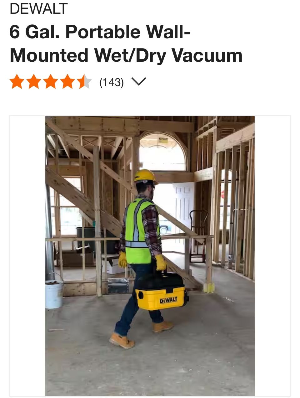 Aspiradora Dewalt 6galones. Wet And Dry