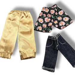 Vintage 1990s Barbie? Ken? Jeans Capri, Shorts & Gold Capris Lot