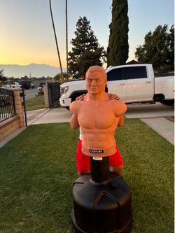 Bob punching dummy/ bag