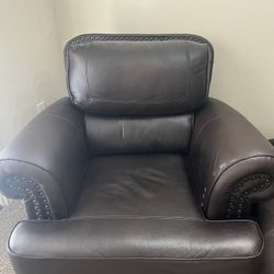 Brown Leather Armchairs (2 for sale)