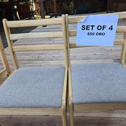 4 Wood CHAIRS
