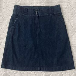 Ann Taylor Women’s Denim Blue Jean Straight Skirt Size 2  100% Cotton EUC