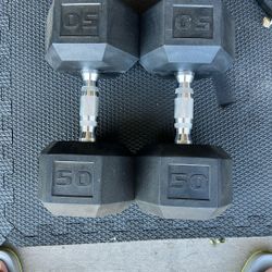 50lb Pair - Hex Dumbbells 