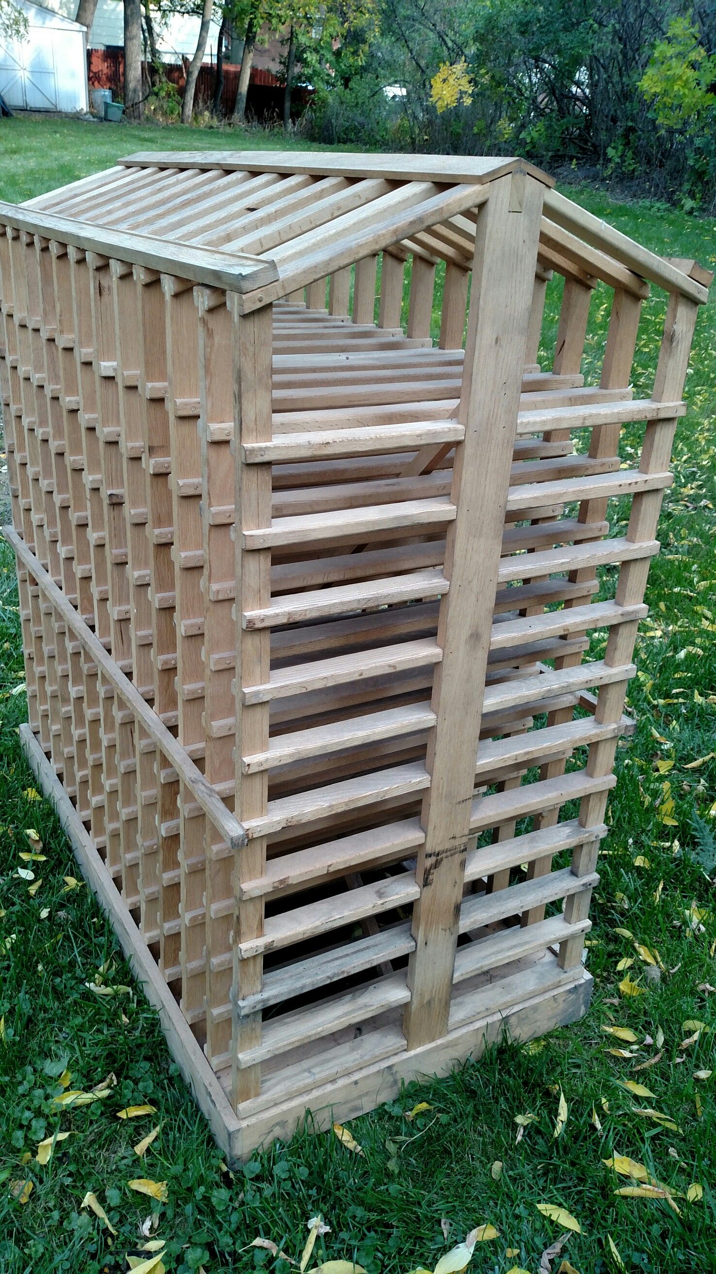 Solid oak wine rack