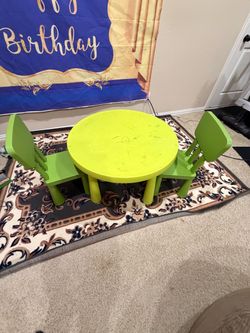 Kids Round Table and 2 Chairs Set