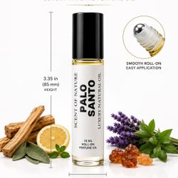 Palo Santo 10 mL Roll-On Perfume Oil – Grounding Woody Natural Fragrance  Discover the calming essence of Palo Santo, a rich natural fragrance oil ins