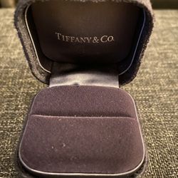 Tiffany & Co Black Suede Engagement Ring Box