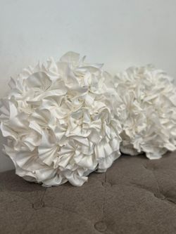 White Pom Pom Pillows