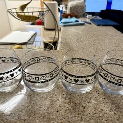 JoyJolt Disney Geo Picnic Mickey Mouse Stemless Wine Glasses - 15 oz - Set of 4