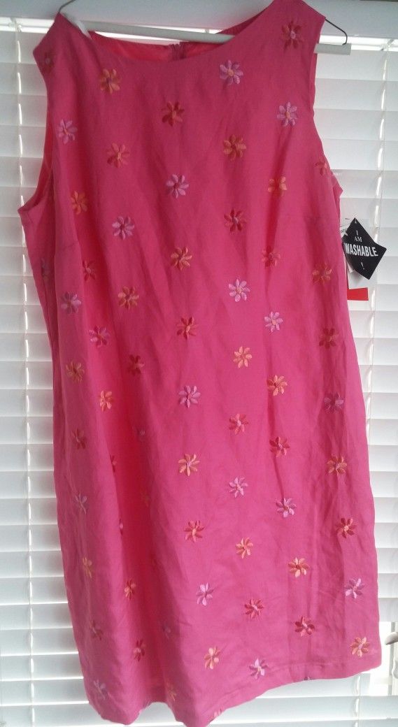 R & K Linen/Rayon Azalea Sheath Sleeveless Dress/18W/New