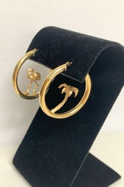 1.25" Gold hoop earrings #29993