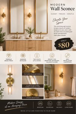 Modern Brushed Gold Wall Sconce