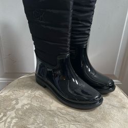 Calvin Klein Black Women’s  Rain boots Knee High Sz 6