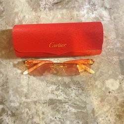 Cartier Pink And Gold Sunglasses 