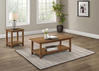 Coffee Table set 2 pc Distressed Brown finish, New Especial price