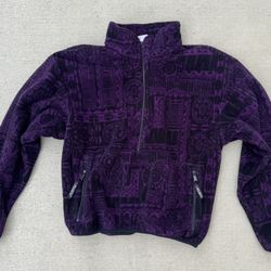 Vintage 90s Sugarbush Purple Fleece Pullover Purple Jacket Sz Medium Polartec 