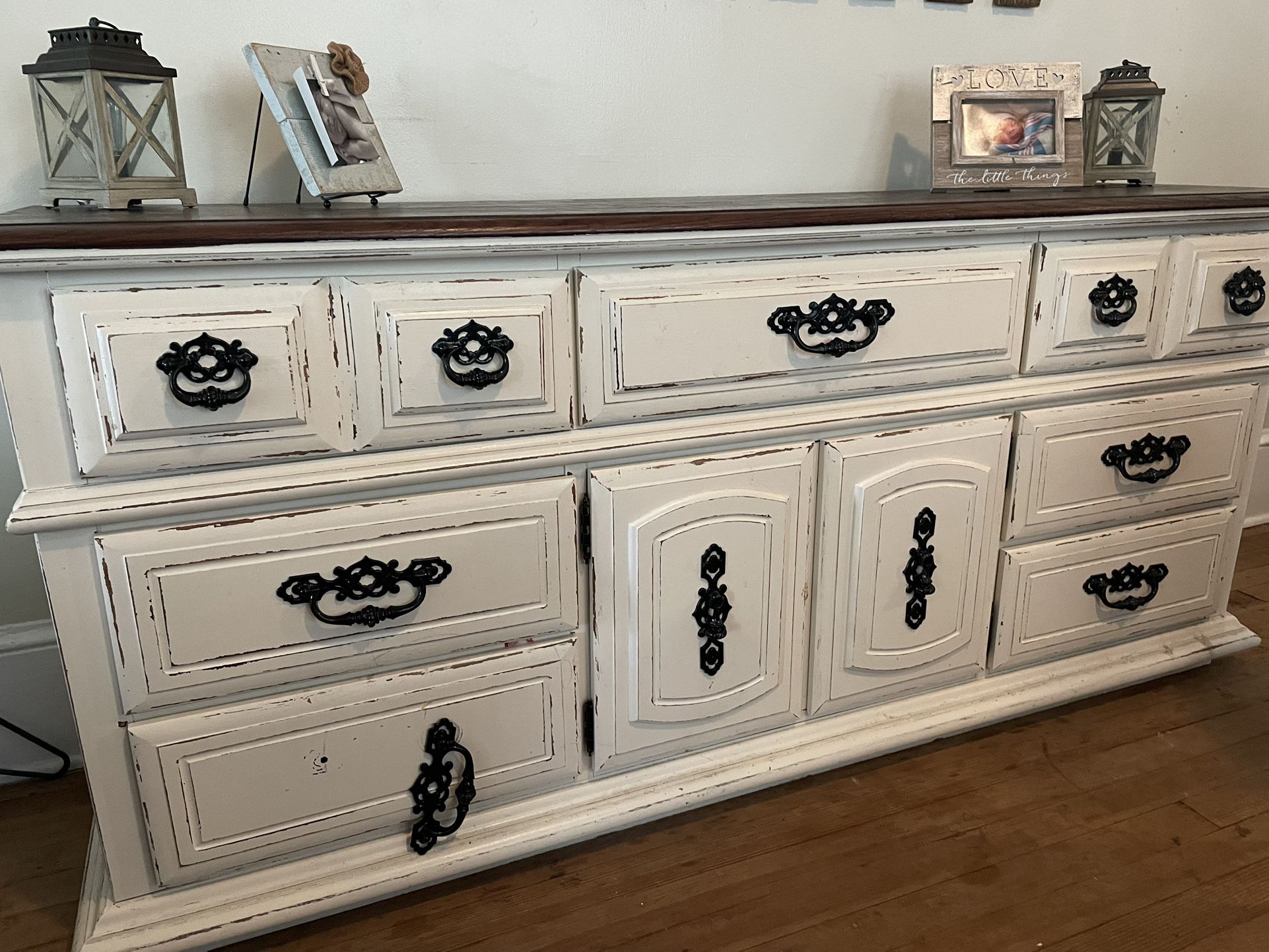 Distressed White Dresser