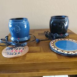 Set Of 2 Electric Candle Warmers & Hot Plates/Pad